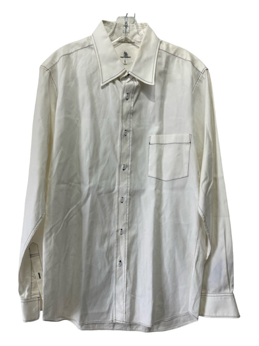 Yohji Yamamoto AS IS Size 5 White & Black Cotton Button Up Long Sleeve Shirt 5