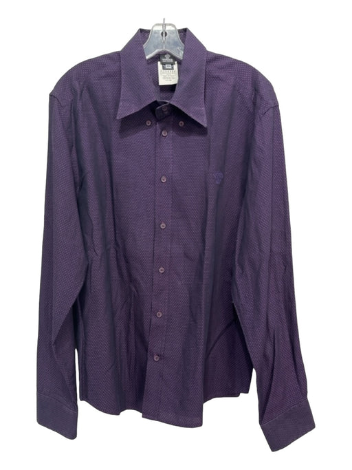 Versace Jeans Couture Size xxxl Purple Cotton All Over Print Long Sleeve Shirt xxxl