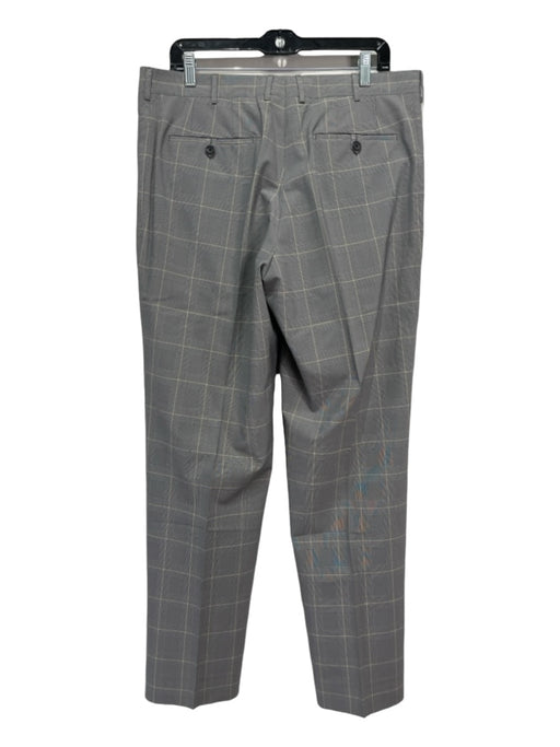 Prada Size 54 Gray, Tan & Black Polyester Plaid Zip Fly Men's Pants 54