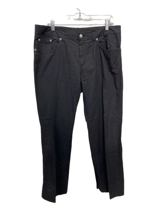 Ermenegildo Zegna Size 38 Black Cotton Solid Zip Fly Men's Pants 38