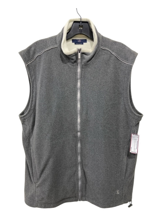 Zegna Size L Gray Synthetic Solid Zip Up Men's Vest L