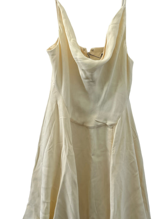 Shona Joy Size 4 Cream Viscose Spaghetti Strap Back Zip Dress Cream / 4