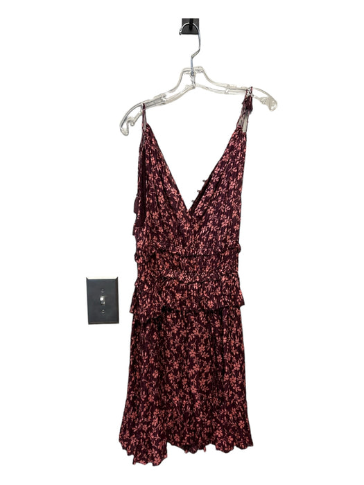 Ulla Johnson Size 4 purple & pink Cotton & Silk Floral Tassle Detail Dress purple & pink / 4