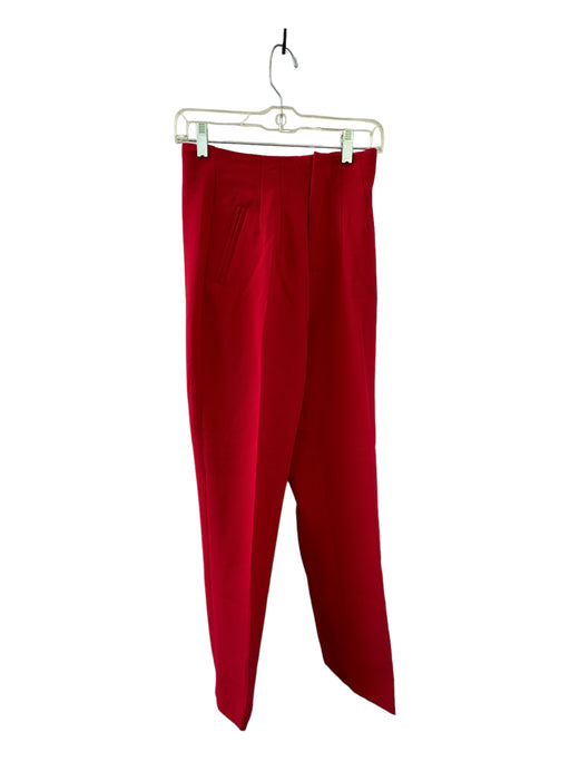 Banana Republic Size 2 Red Polyester Blend High Waist Pleated Pants Red / 2