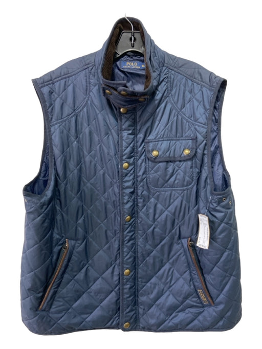 Polo Size XL Blue Synthetic Quilted Vest Men's Jacket XL