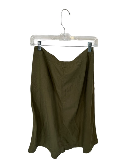 Madewell Size 8 Olive Green Cotton Buttons Midi Skirt Olive Green / 8