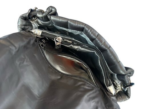 Think Royln Black Nylon Puffer Front Flap Crossbody Bag Black / S