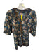 Lola Australia Size M Blue, brown & Red Cotton Floral Button Up Top Blue, brown & Red / M