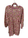 Clara The Label Size XS Pink & Tan Long Balloon Sleeve Botanical Buttons Dress Pink & Tan / XS