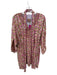 Clara The Label Size XS Pink & Tan Long Balloon Sleeve Botanical Buttons Dress Pink & Tan / XS