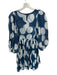 Clara The Label Size XS Navy & white Long Balloon Sleeve Circles V Neck Dress Navy & white / XS