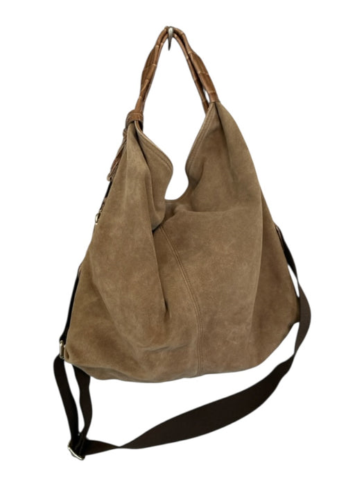 Furla Light Brown Suede Croc Detail Top Handles Bag Light Brown / M