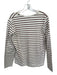 J Crew Size L White & Maroon Cotton Striped Half Button Long Sleeve Top White & Maroon / L
