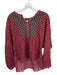 XiRENA Size S Red & Black Cotton Abstract Half Button Long Sleeve Top Red & Black / S