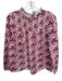 J Crew Size L Pink & Multi Rouched Floral Long Balloon Sleeve Ruffle Collar Top Pink & Multi / L