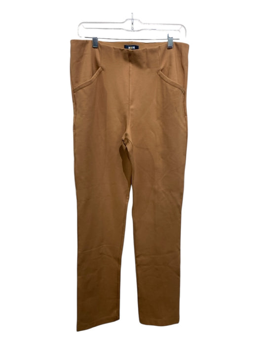 Maeve Size Medium Tan Viscose Blend Straight Leg Pockets Seam Detail Pants Tan / Medium