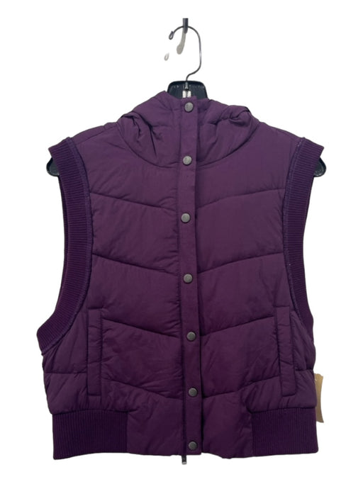 FP Movement Size S Purple Nylon Snap Down Sleeveless Hood Vest Purple / S