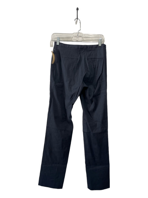 Elie Tahari Size 2 Navy Blue Linen & Viscose Hook & Zip Straight Trouser Pants Navy Blue / 2