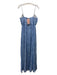 Sachin + Babi Size 4 Blue Print Viscose Floral Spaghetti Strap Maxi Dress Blue Print / 4