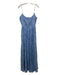 Sachin + Babi Size 4 Blue Print Viscose Floral Spaghetti Strap Maxi Dress Blue Print / 4