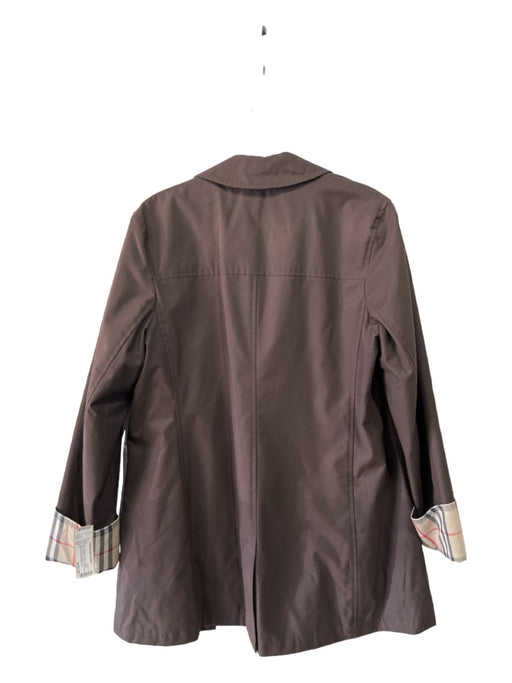 Burberry Size 6R Dark Brown Polyester Snap & Zipper Thigh Length Jacket Dark Brown / 6R