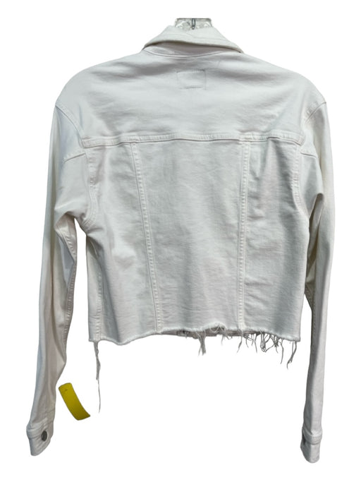Joe's Size S White Cotton Denim Stretch Long Sleeve Cut Off Button Down Jacket White / S