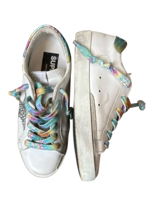 Golden Goose Shoe Size 35 White & Multi Leather Tie Dye Glitter Sneakers White & Multi / 35