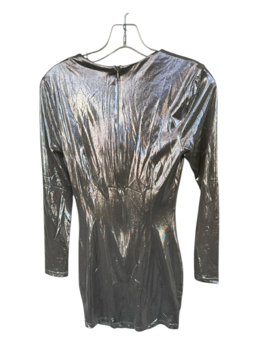 Superdown Size XS Silver Polyester Blend Long Sleeve Cowl Neck Metallic Dress Silver / XS