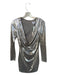 Superdown Size XS Silver Polyester Blend Long Sleeve Cowl Neck Metallic Dress Silver / XS