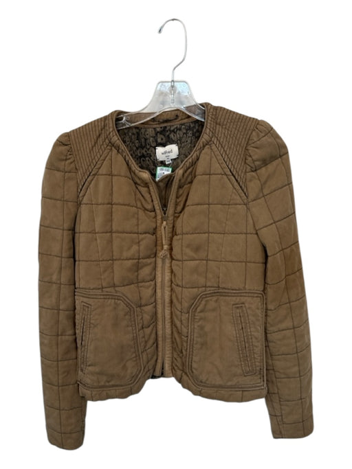 Wilfred Size Est S Brown Cotton Quilted Full ZIp Jacket Brown / Est S