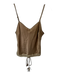 Shug! Size S Brown Silk Spaghetti Strap Drawstring Waist Top Brown / S