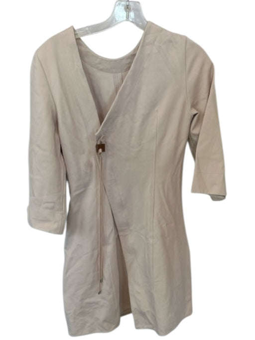 Tibi Size 0 Tan Rayon Blend Long Sleeve Back Zip Dress Tan / 0