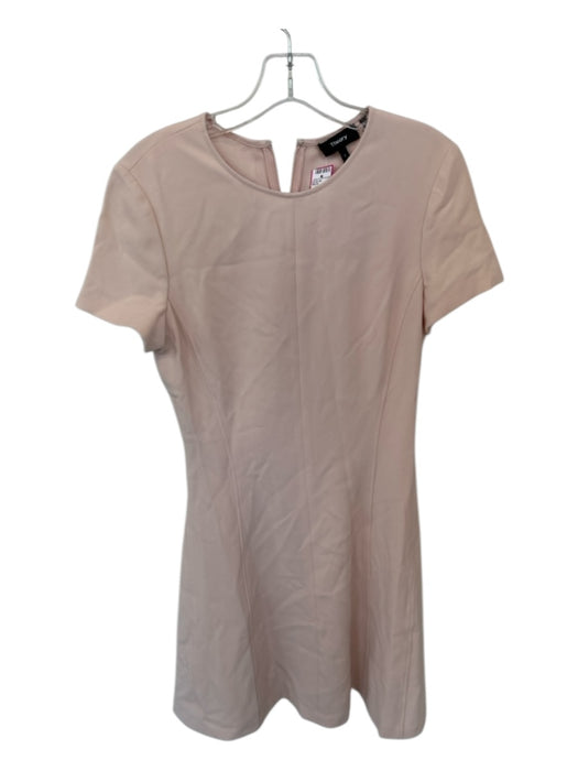 Theory Size 2 Blush Triacetate Short Sleeve Back Zip Dress Blush / 2