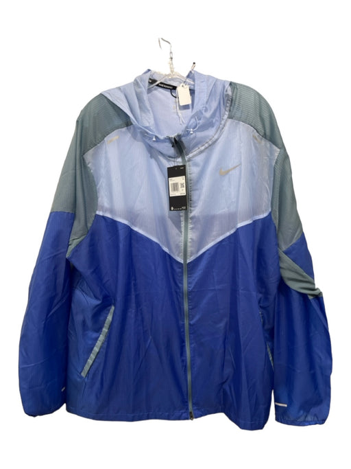 Nike NWT Size XL Blue & Gray Synthetic Two Tone Windbreaker Men's Jacket XL