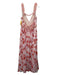 Badgley Mischka Size 14 Pink & Multi Polyester Sleeveless Back Zip Dress Pink & Multi / 14