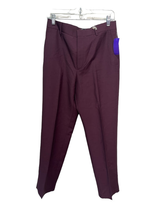 Valentino NWT Size 46 Plum Mohair Solid Zip Fly Men's Pants 46