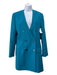 Balenciaga Size 36 Teal Polyester Double Breast Blazer Jacket Teal / 36