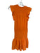 Sundays Size S Orange Cotton Smocked Waist Band Flutter Sleeve Mini Dress Orange / S