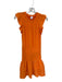 Sundays Size S Orange Cotton Smocked Waist Band Flutter Sleeve Mini Dress Orange / S