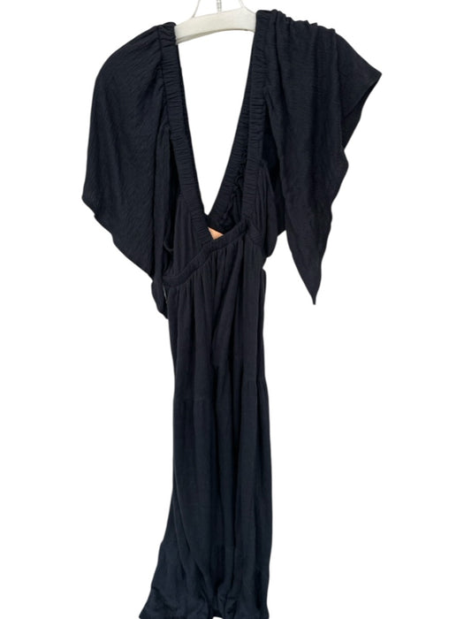 FP Beach Size M Black Halter Maxi Open Back Tie Dress Black / M