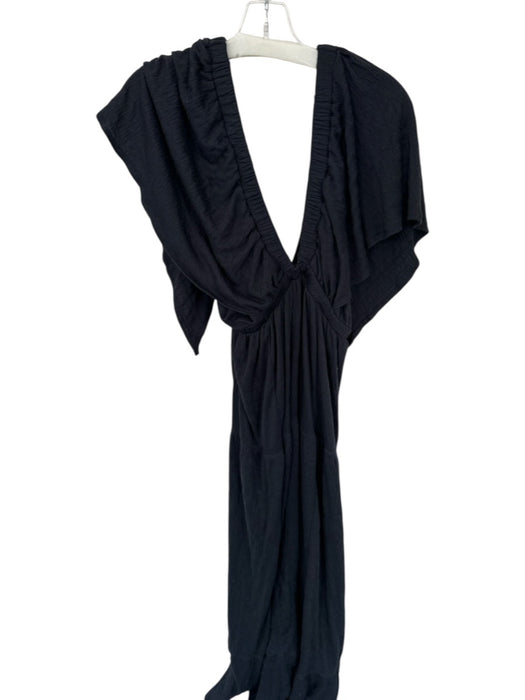 FP Beach Size M Black Halter Maxi Open Back Tie Dress Black / M