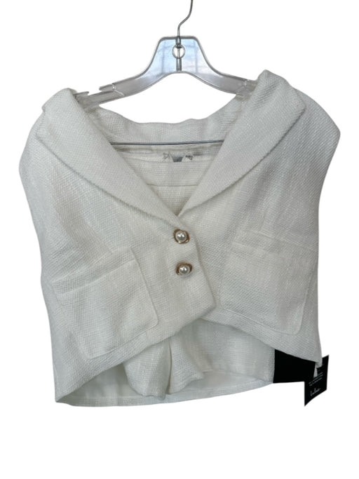 Lulus Size L White Shell Mini Sleeves Button up Short Set White / L