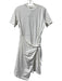 Vince Size Small White Cotton Round Neck Short Sleeve Tie Waist Above Knee Dress White / Small
