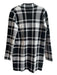 Christian Siriano Size S Black & Cream Rayon Blend Plaid Single Button Cardigan Black & Cream / S