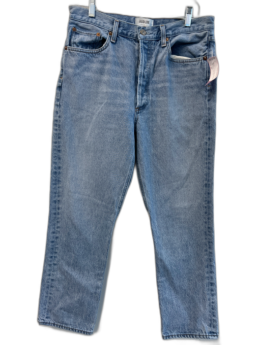 Agolde Size 29 Blue 100% Cotton Denim High Rise Straight Crop Jeans Blue / 29