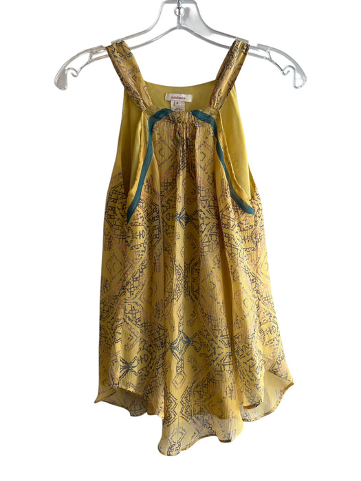 Sundance Size 6 Yellow, Green & Multi Silk All Over Print Sleeveless Top Yellow, Green & Multi / 6