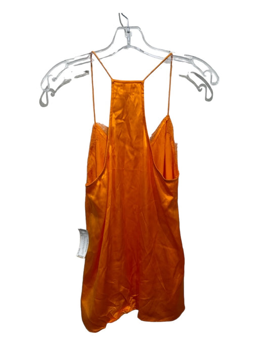 Cami NYC Size S Orange Silk Lace Trim Spaghetti Strap Racerback Slip Top Top Orange / S