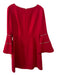 Trina Turk Size 4 Red & Rhinestones Polyester Long Bell Sleeve Dress Red & Rhinestones / 4