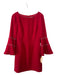 Trina Turk Size 4 Red & Rhinestones Polyester Long Bell Sleeve Dress Red & Rhinestones / 4