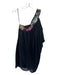 Trina Turk Size 4 Black & Multi Silk One Shoulder Sequin Design Sleeveless Dress Black & Multi / 4